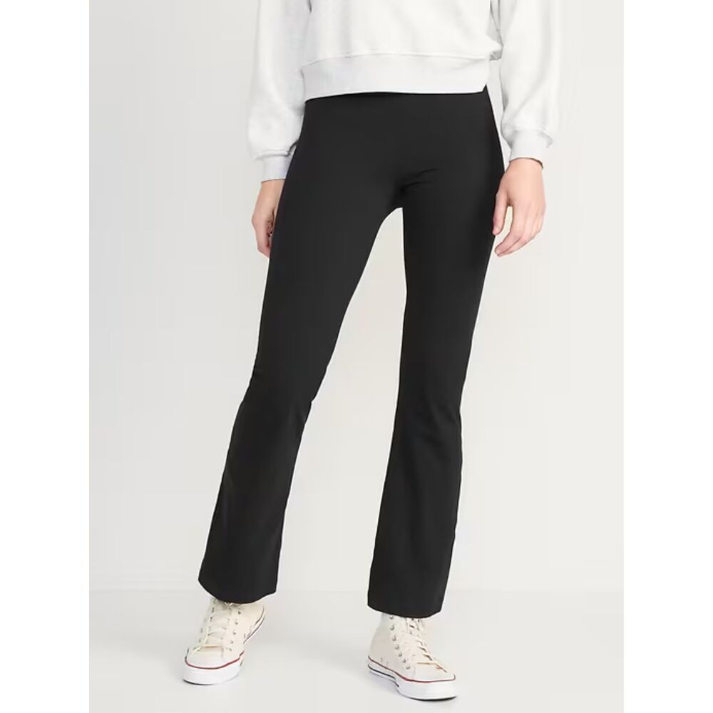 Old Navy Black High Waisted Flared Leggings ~ Size Large